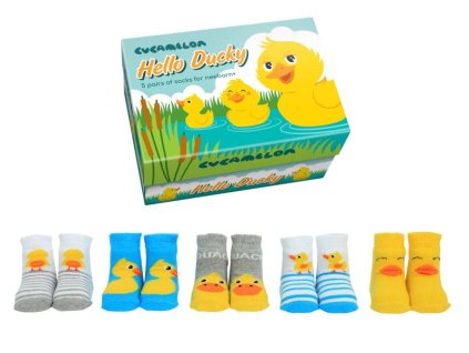 50850 detske vesele ponozky cucamelon hello ducky vel 0 12 mesiacov