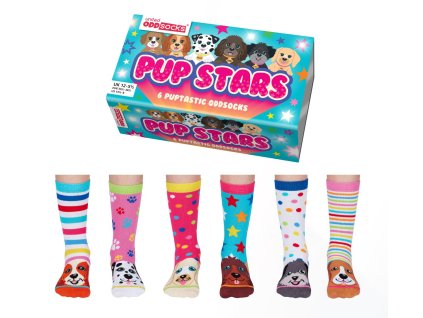 50955 detske vesele ponozky united oddsocks pup stars vel 31 38