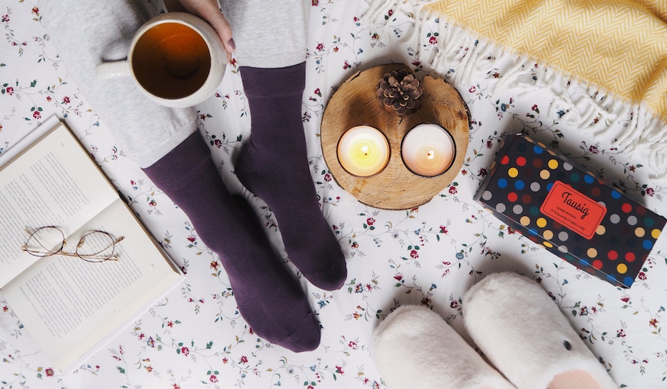 Ponožky zabalené do dárkových krabiček