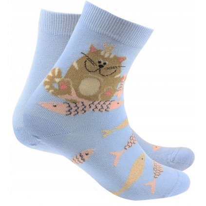 WOLA Skarpetki dzieciece wzor kolorowe 21 23 kotek