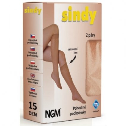 sindy elasticke silonove podkolenky se zdravotnim lemem 2 pary