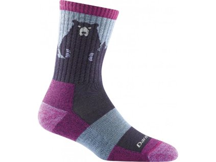 Dámské merino ponožky DARN TOUGH - Bear Town Micro Crew LIGHTWEIGHT (Purple)