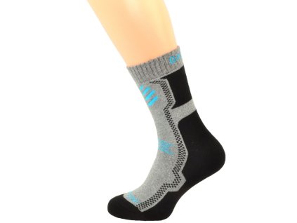 termo ponozky Thermo Trek svetle sedy melir cerna