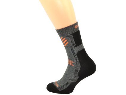 termo ponozky Thermo Trek stredne sedy melir cerna