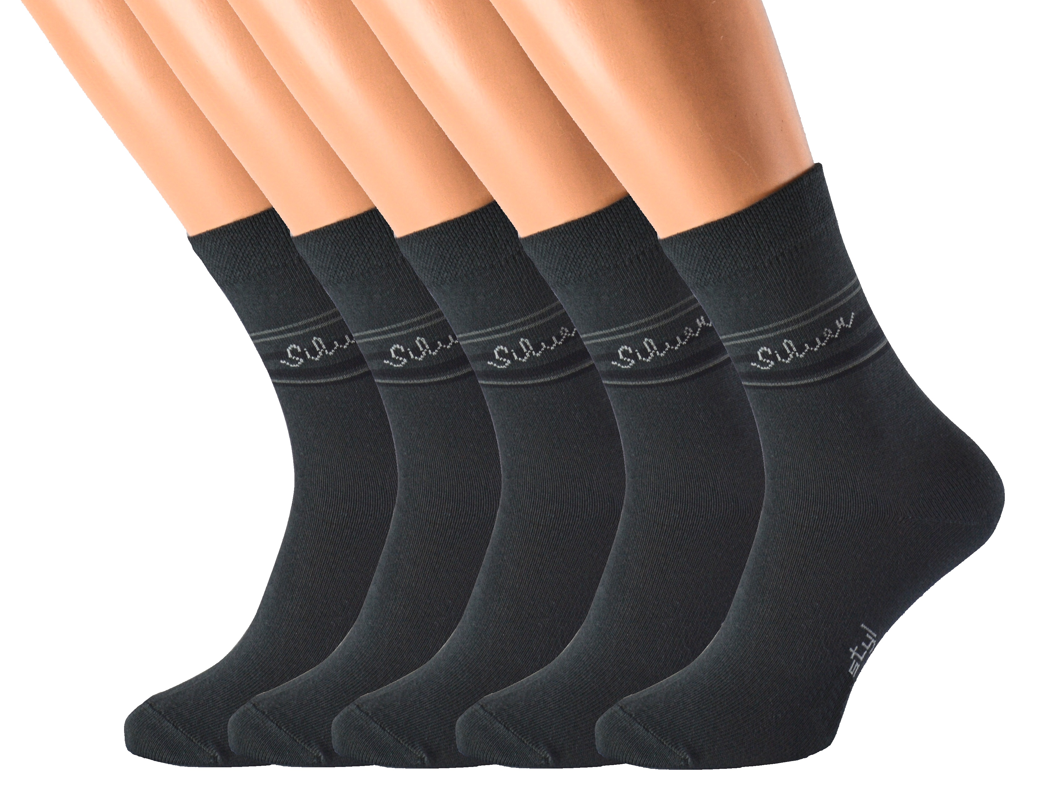 5 párů společenských ponožek SILVER Barva: Tmavě šedé, Velikost: EUR 36-38 (UK 4-5)