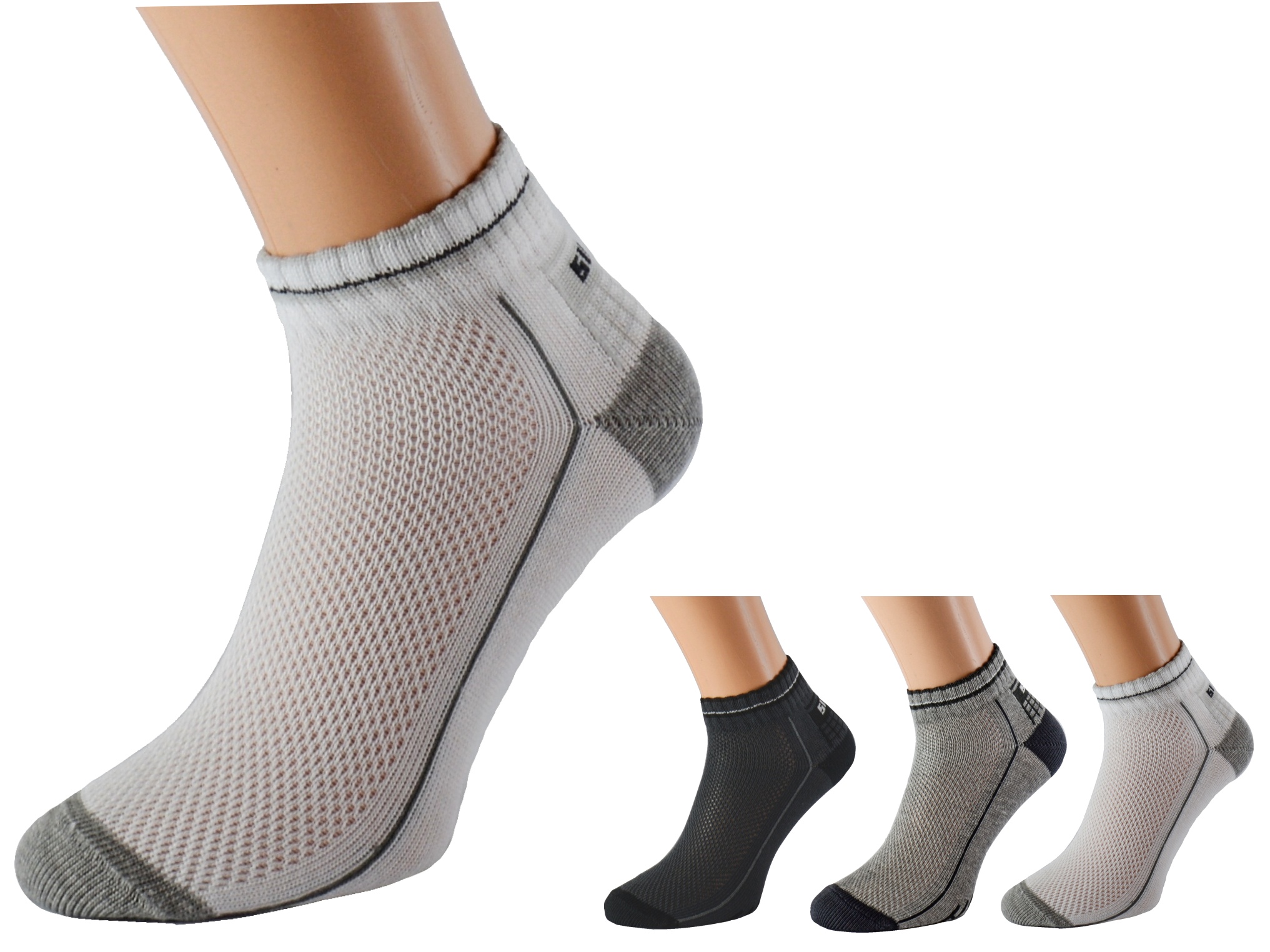 Kotníkové pracovní ponožky EMIL Barva: Bílé, Velikost: EUR 36-38 (UK 4-5)