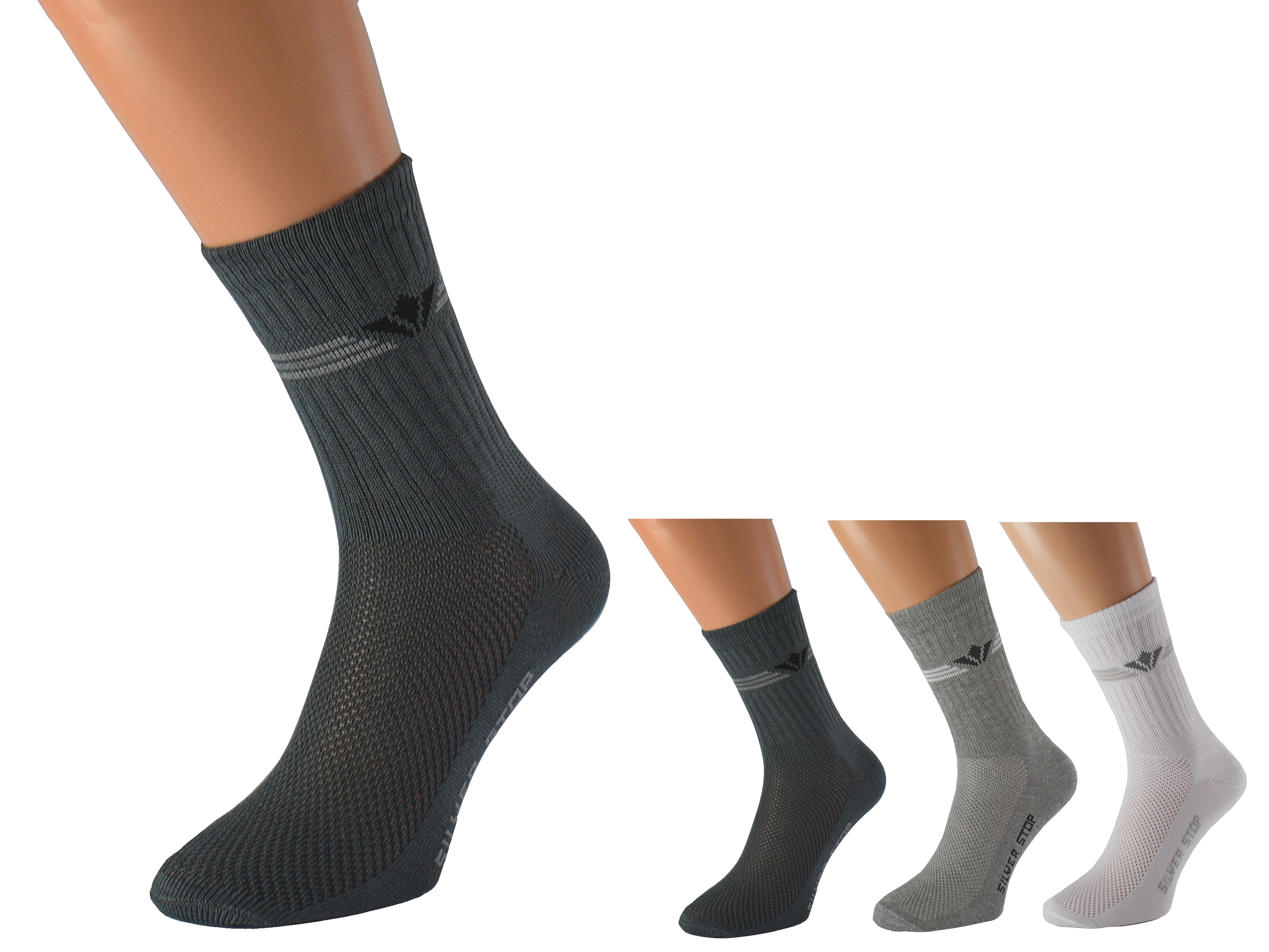 Pracovní ponožky OTO se stříbrem Barva: Bílé, Velikost: EUR 39-41 (UK 6-7)