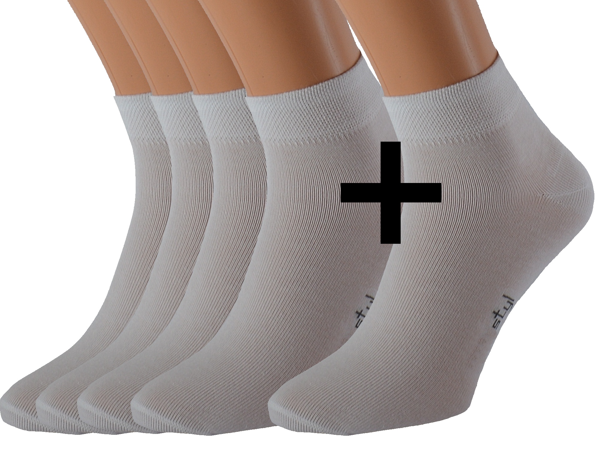 Bavlněné ponožky OBI 5 párů KUKS Barva: Bílé, Velikost: EUR 43-46 (UK 9-11)