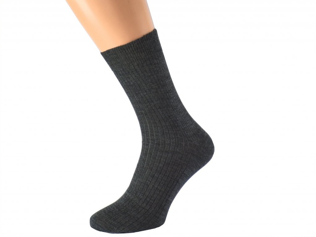 Zdravotní merino ponožky bez lemu LUKÁŠ KUKS Barva: Tmavě šedé, Velikost: EUR 39-41 (UK 6-7)