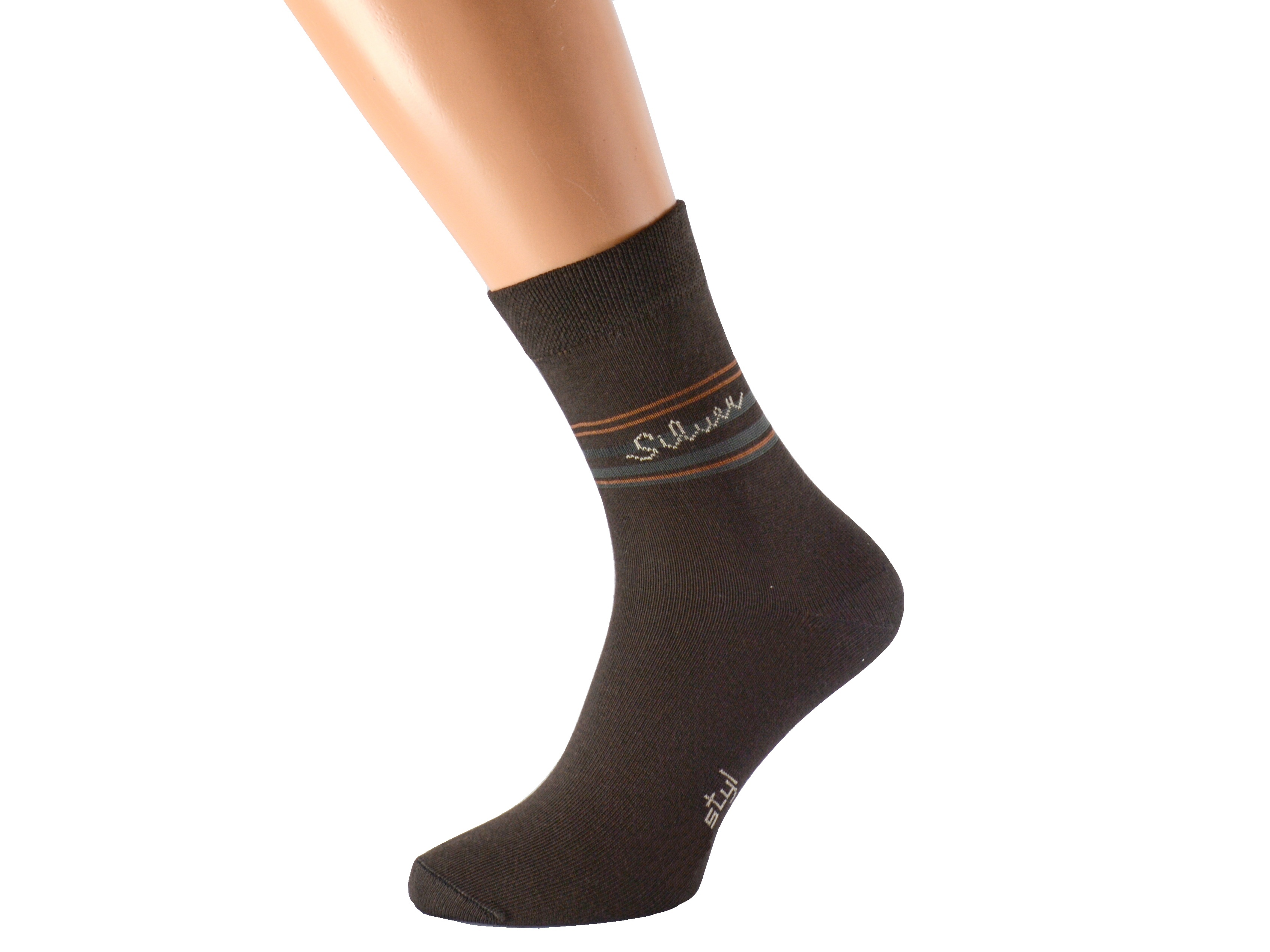 Antibakteriální ponožky proti pocení SILVER KUKS Barva: Hnědé, Velikost: EUR 41-42 (UK 7-8)
