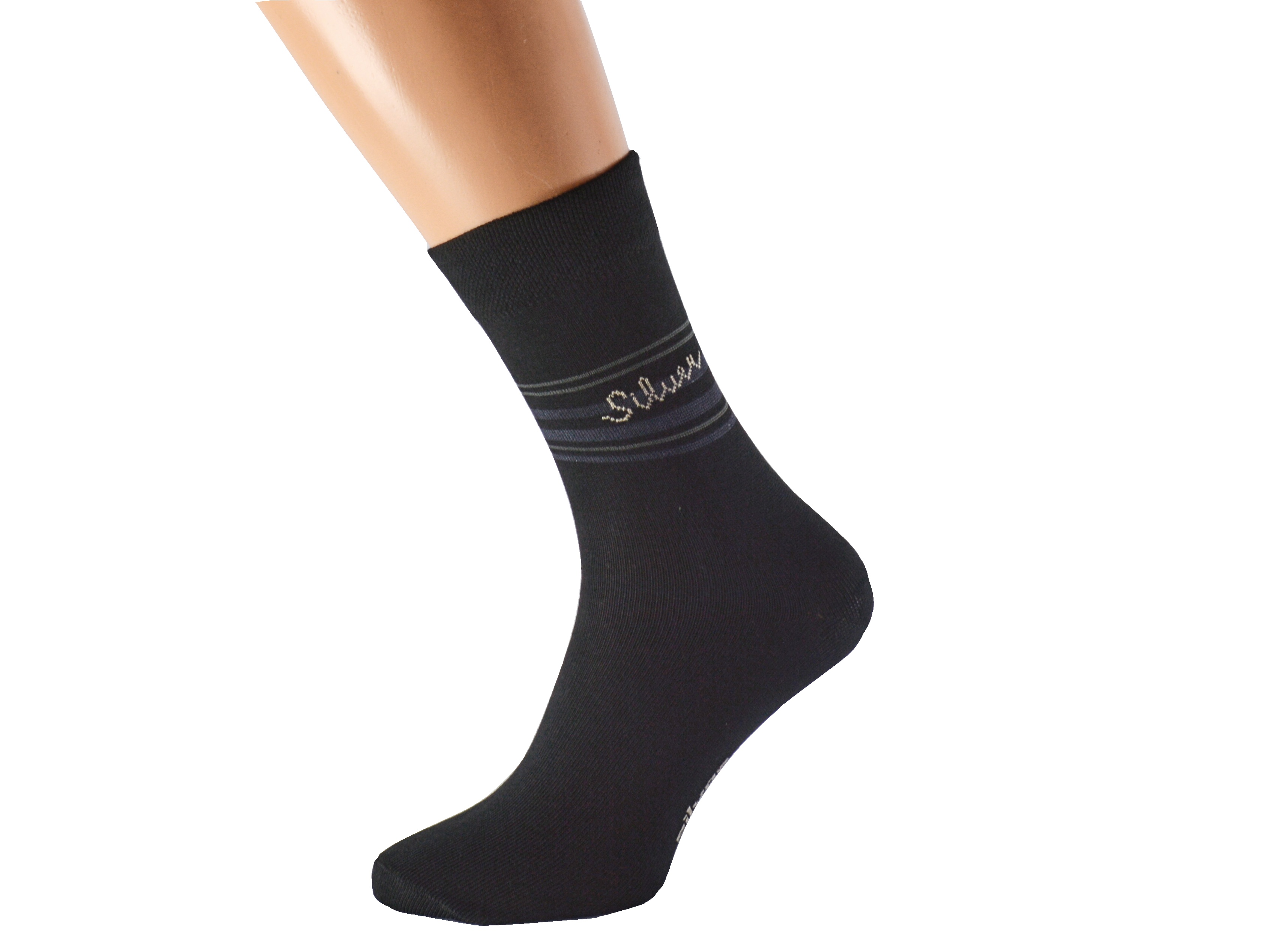 Antibakteriální ponožky proti pocení SILVER KUKS Barva: Černé, Velikost: EUR 41-42 (UK 7-8)