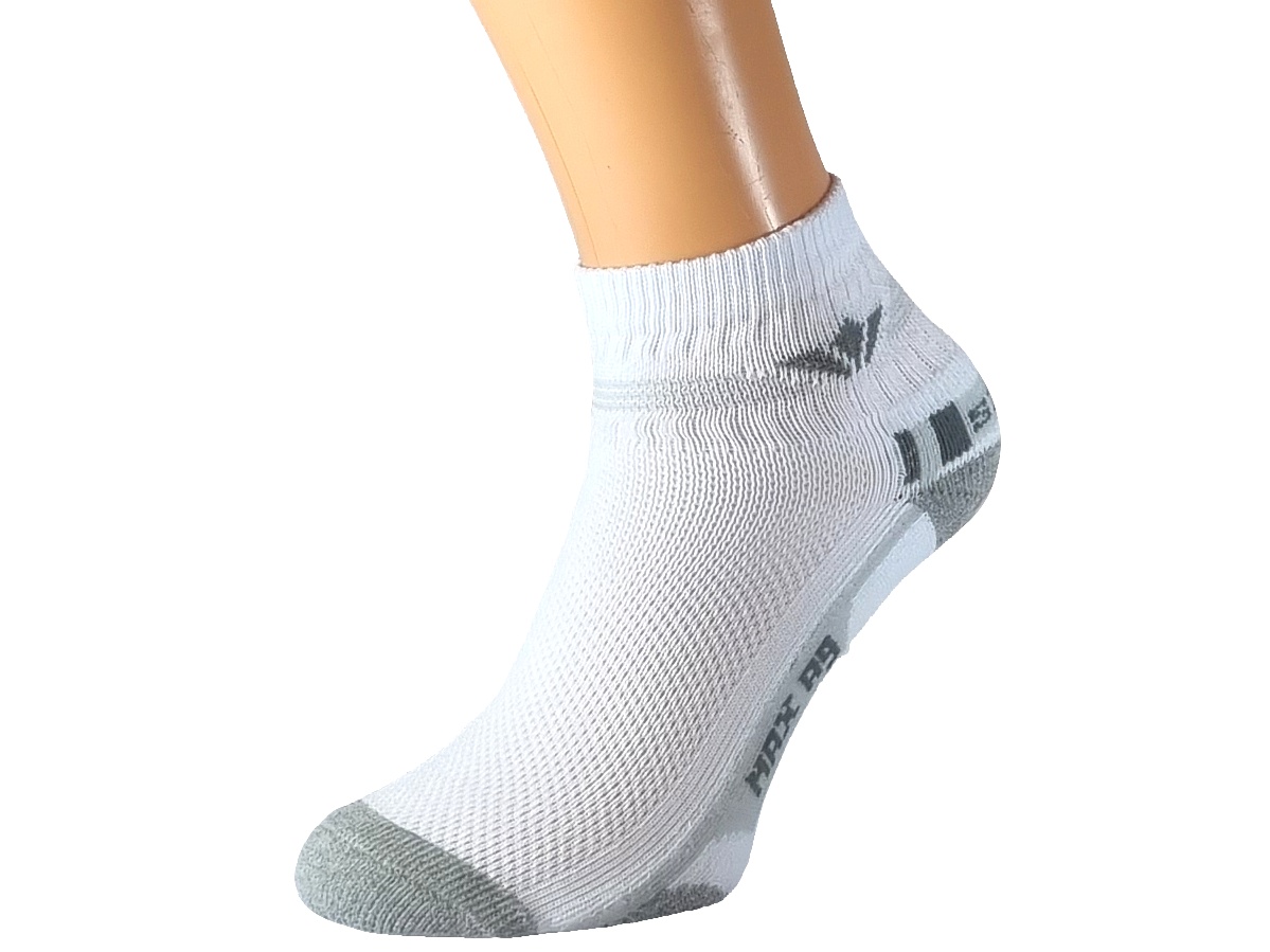 Froté ponožky se stříbrem KRASITO KUKS Barva: Bílá se světle šedým, Velikost: EUR 39-41 (UK 6-7)