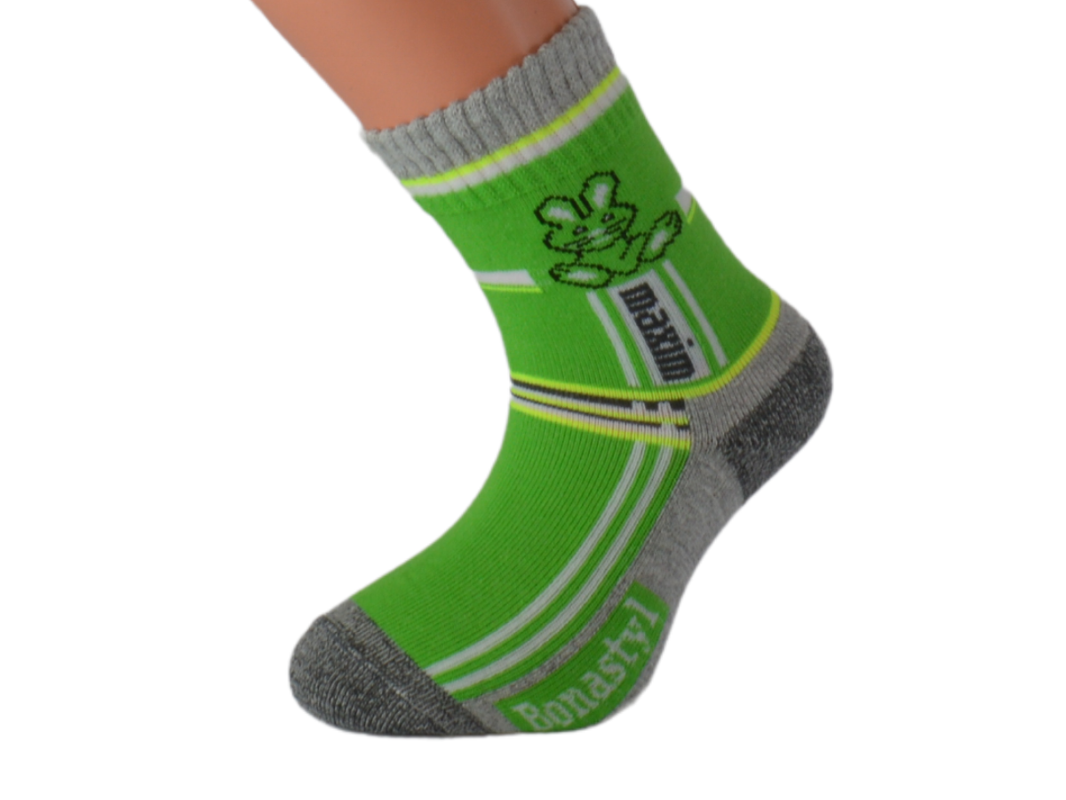 Dětské antibakteriální ponožky FELIX KUKS Barva: Zelené, Velikost: EUR 32-35 (UK 13-3)