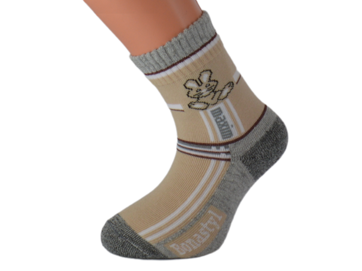 Dětské antibakteriální ponožky FELIX KUKS Barva: Béžové, Velikost: EUR 27-30 (UK 9-11,5)