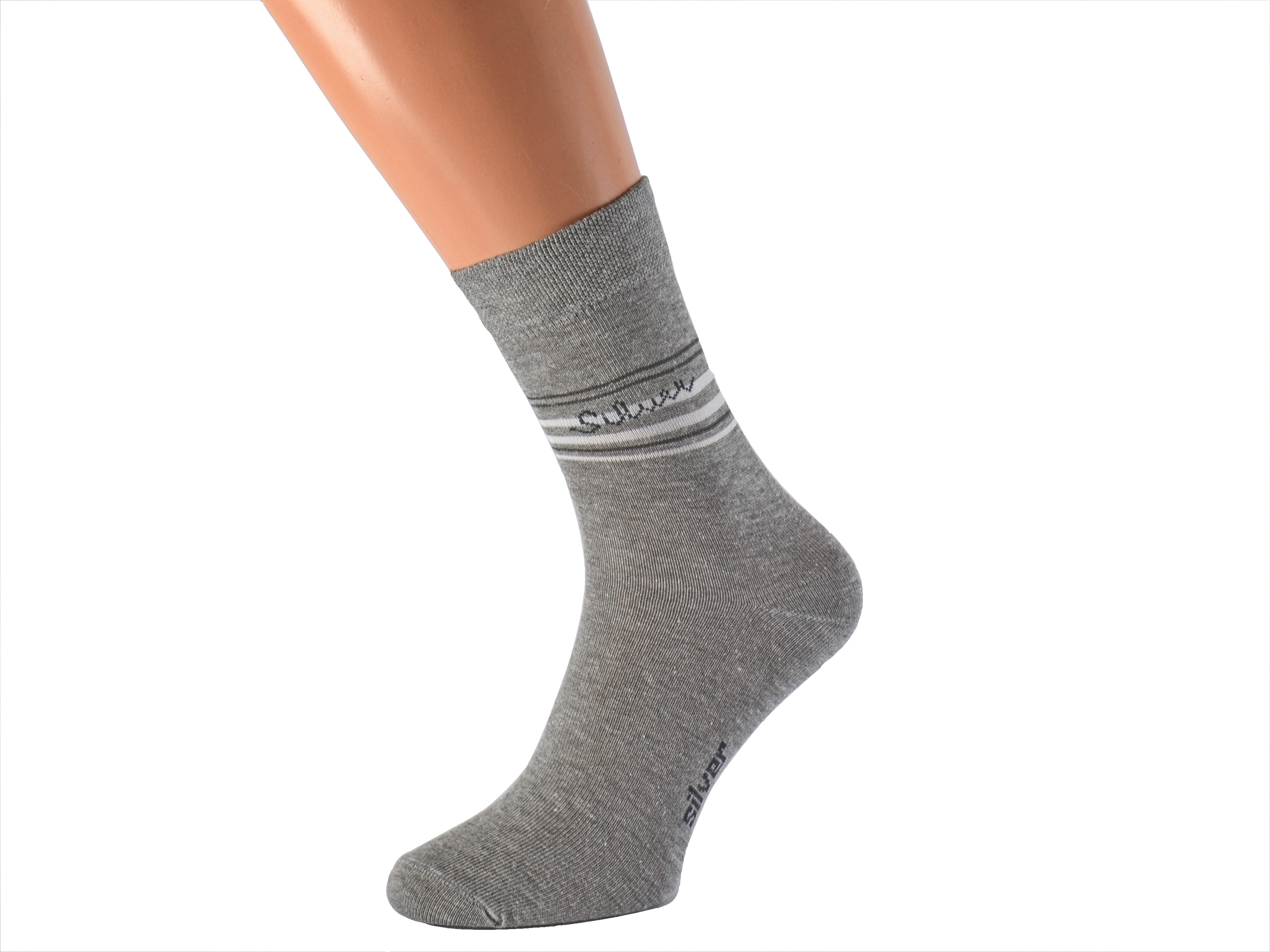 Ponožky se stříbrem proti pocení SILVER KUKS Barva: Světle šedé, Velikost: EUR 41-42 (UK 7-8)