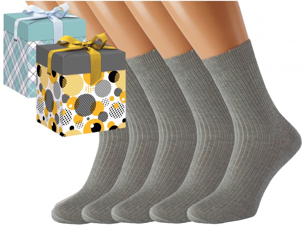 Dárkové balení 5 párů zdravotních ponožek LUKÁŠ Barva: Světle šedé, Velikost: EUR 36-38 (UK 4-5), Zvolte variantu dárkového balení: Mint kostkovaná