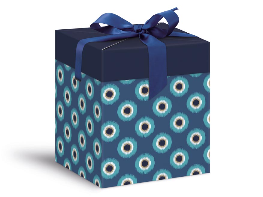 Dárková krabička na ponožky KUKS Zvolte variantu dárkového balení: Modrá s oky