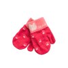 Kojenecké vlněné palcové rukavice se šnůrou -červená