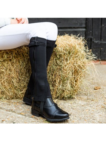 just chaps all purpose neoprene half chaps in black for children 1