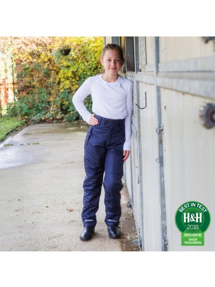 dri rider waterproof riding trousers in blue for children by just chaps