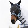 1741342993 45180 Hy Equestrian Mesh Half Mask with Ears BlackLightBlue 01