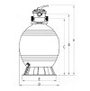 Bazénová filtrace Basic d450mm 8m3/h Top 1 1/2"
