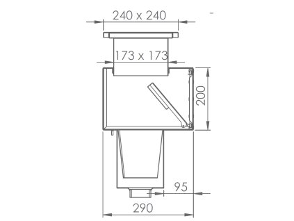 Skimmer rozsdamentes acél -S- AISI 316 betonhoz 2" külső menettel