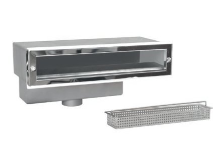 Skimmer rozsdamentes acél -Slim 450- AISI 316 betonhoz 2" külső menettel