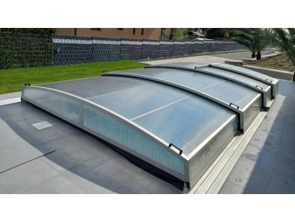 Niedrige Überdachung DIAMANT für 4x3 (320x428) Pool