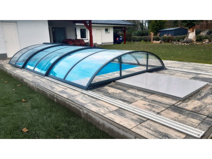 Bogenüberdachung für den Pool 7x3 (320x740) PRAKTIK klar PK4 Polycarbonat