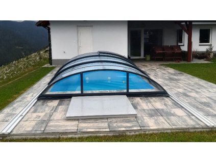 Bogenüberdachung für den Pool 8,3x3,3 (340x850) PRAKTIK klar PK4 Polycarbonat