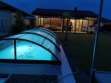 Bogenüberdachung für den Pool 8.3x3.6 PRAKTIK klar PK4 Polycarbonat