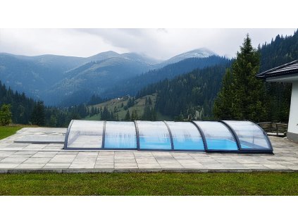 Bogenüberdachung für den Pool 8x3,6 (360x850) PRAKTIK klar PK4 Polycarbonat