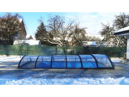 Bogenüberdachung für den Pool 9.3x3.6 (380x1062) PRAKTIK klar PK4 Polycarbonat
