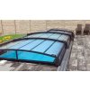 Niedrige Überdachung DIAMANT für 4.3x3.3 und 5.3x3.3 (340x540) Pool klar PK4 Polycarbonat