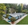 Niedrige Überdachung DIAMANT für 5x3 (320x540) Pool klar PK4 Polycarbonat