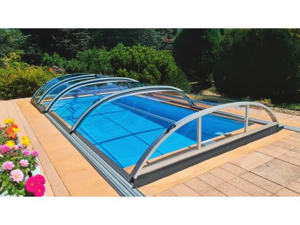 872 2 sapphire die elegante flache pooluberdachung aus klarem 4 mm polycarbonat fur pool 6x3 320 640 cm