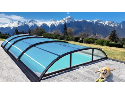 893 1 sapphire die elegante flache pooluberdachung aus klarem 4 mm polycarbonat fur pool 8x3 6 360 850 cm