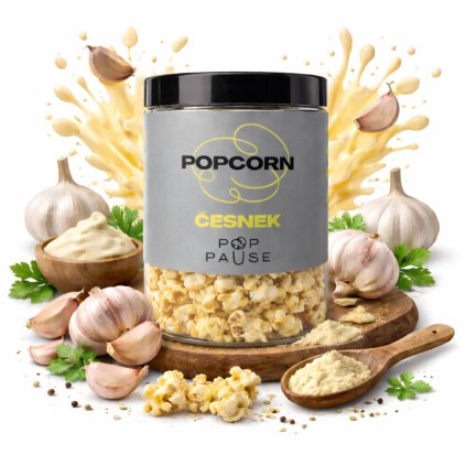 česnek popcorn