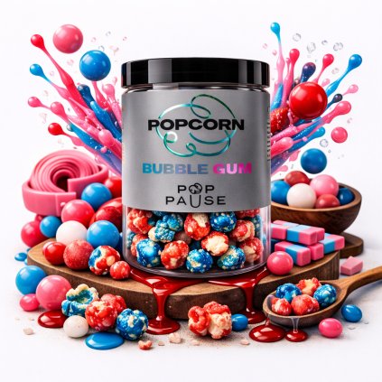 Bubble gum popcorn
