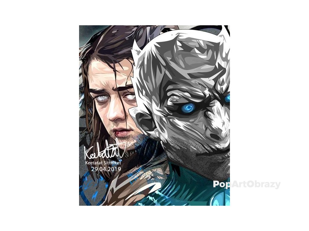 Pop Art Obrazy ARYA & NIGHT KING, Hra o trůny - popartobrazy.cz