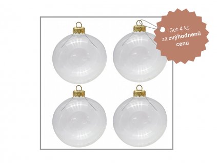 zvýhodnený set: priehľadná transparentná sklenena vianocna gula s vlastnym textom menom popisane