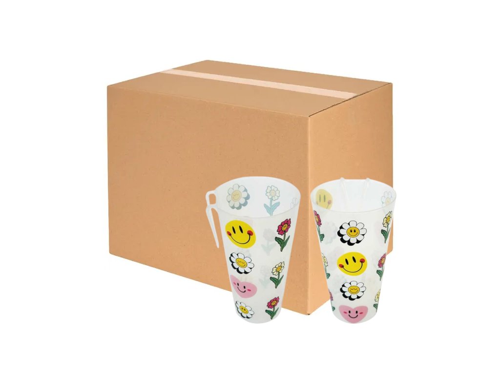 Vratný kelímek 500ml - EMOJI, 500ml s klipem (10KS V BALENÍ)