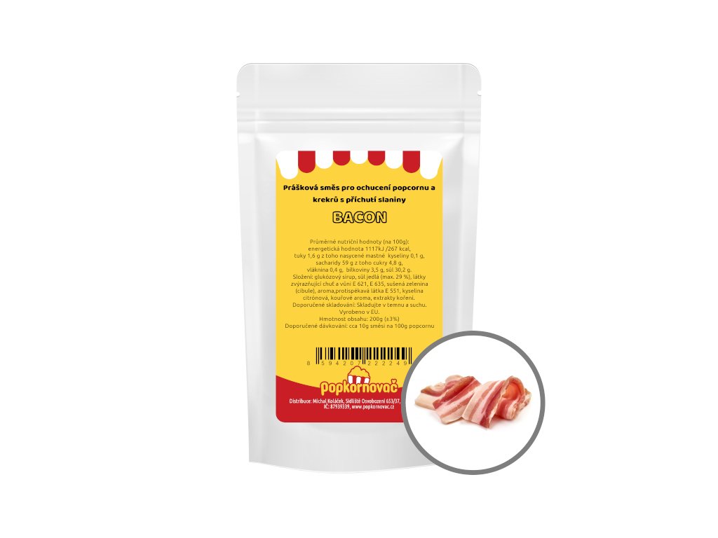 Příchuť na popcorn a krekry Bacon (200g)