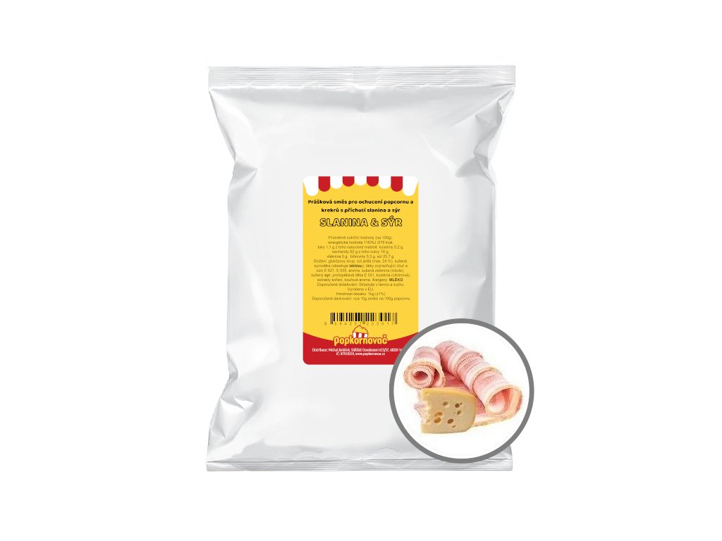 Příchuť na popcorn a krekry Slanina & sýr (1kg)