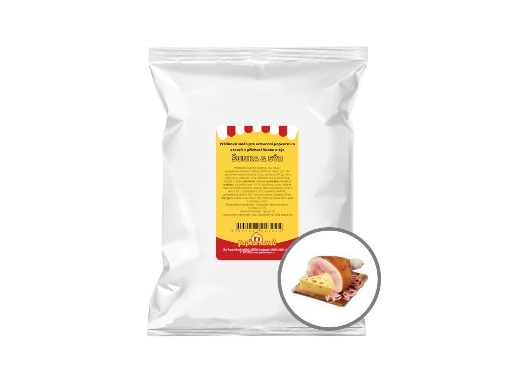 Příchuť na popcorn a krekry Šunka & sýr (1kg)