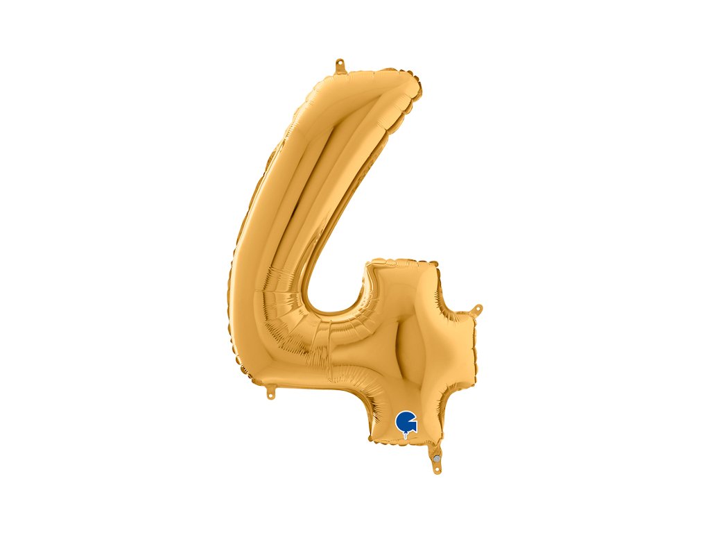 Balonek číslice 4 zlatá (66cm)