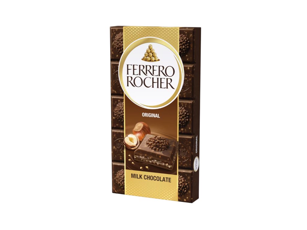 Čokoláda Ferrero Rocher s oříšky, mléčná 90g