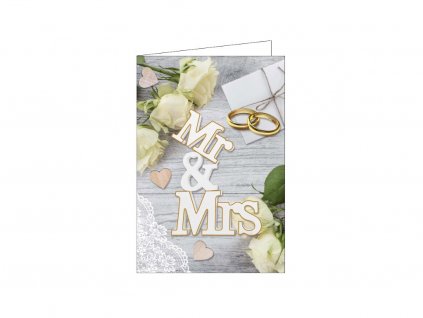 Blahopřání do obálky svatební MR & MRS (BOB-2310)