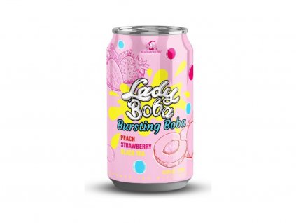 Lady Boba Peach, strawberry bubble tea 320ml